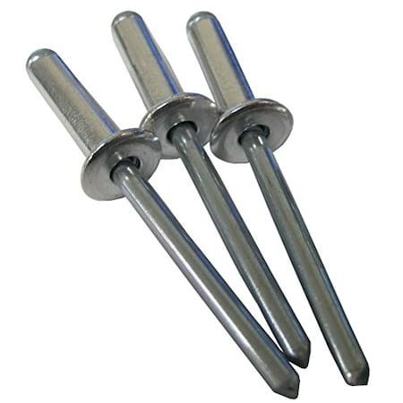 Blind Rivet, Dome Head, 0.125 In Dia., 0.203 In L, Steel Body, 1000 PK